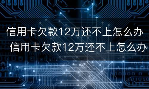 信用卡欠款12万还不上怎么办 信用卡欠款12万还不上怎么办呢
