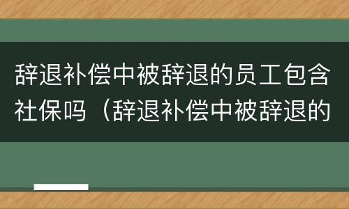 辞退补偿中被辞退的员工包含社保吗（辞退补偿中被辞退的员工包含社保吗怎么算）