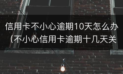 信用卡不小心逾期10天怎么办（不小心信用卡逾期十几天关系大吗）