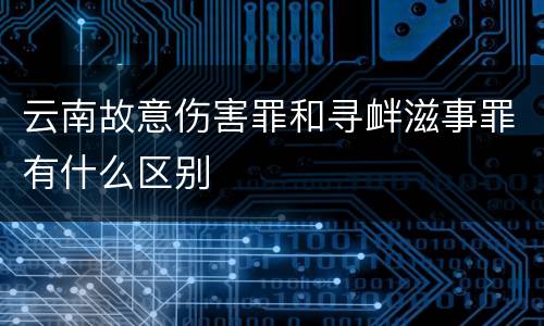 云南故意伤害罪和寻衅滋事罪有什么区别