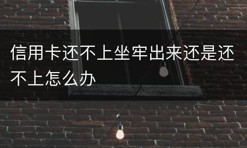 信用卡还不上坐牢出来还是还不上怎么办