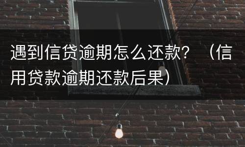 遇到信贷逾期怎么还款？（信用贷款逾期还款后果）
