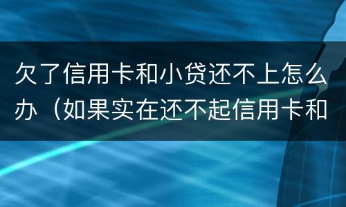 欠了信用卡和小贷还不上怎么办（如果实在还不起信用卡和贷款怎么办）