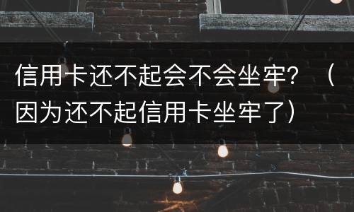信用卡还不起会不会坐牢？（因为还不起信用卡坐牢了）