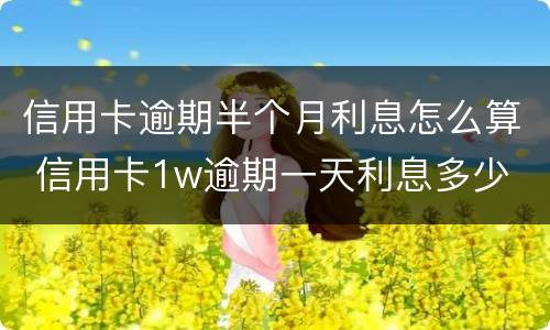信用卡逾期半个月利息怎么算 信用卡1w逾期一天利息多少