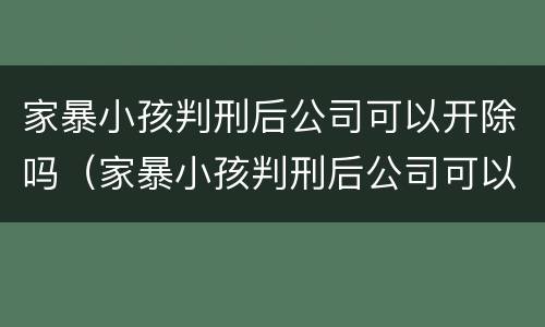 家暴小孩判刑后公司可以开除吗（家暴小孩判刑后公司可以开除吗知乎）