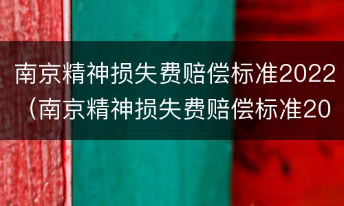 南京精神损失费赔偿标准2022（南京精神损失费赔偿标准2022最新）