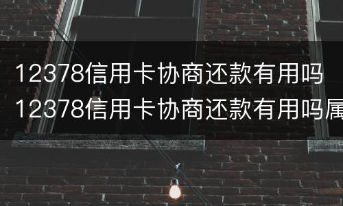12378信用卡协商还款有用吗 12378信用卡协商还款有用吗属牛今年多大