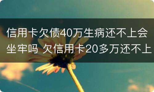 信用卡欠债40万生病还不上会坐牢吗 欠信用卡20多万还不上会坐牢吗