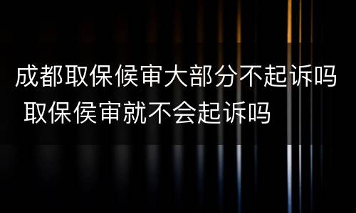 成都取保候审大部分不起诉吗 取保侯审就不会起诉吗
