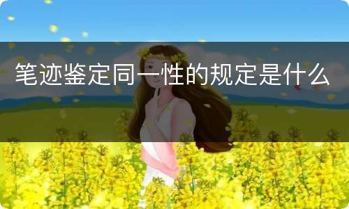 笔迹鉴定同一性的规定是什么