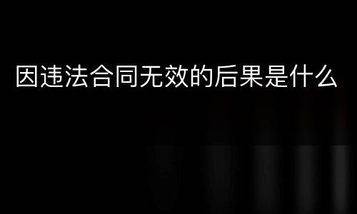 因违法合同无效的后果是什么