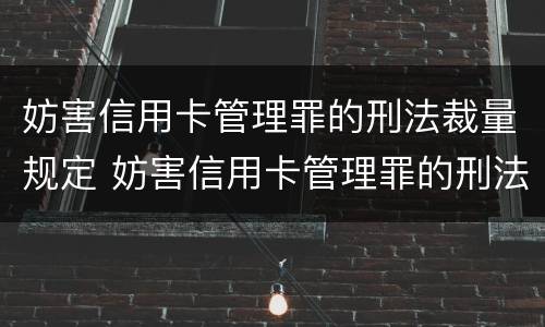 妨害信用卡管理罪的刑法裁量规定 妨害信用卡管理罪的刑法裁量规定是什么