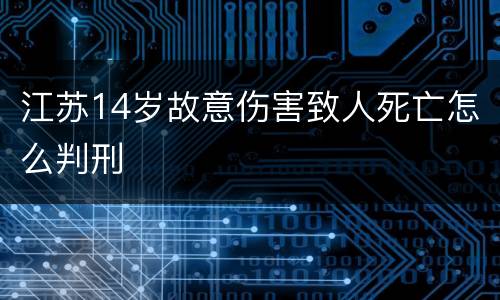 江苏14岁故意伤害致人死亡怎么判刑