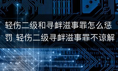 轻伤二级和寻衅滋事罪怎么惩罚 轻伤二级寻衅滋事罪不谅解怎么判