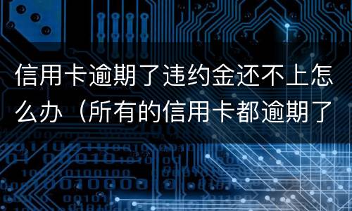 信用卡逾期了违约金还不上怎么办（所有的信用卡都逾期了还不上,怎么办）
