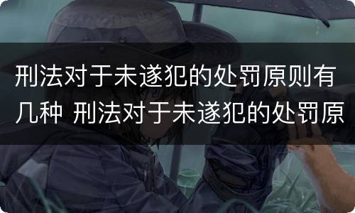 刑法对于未遂犯的处罚原则有几种 刑法对于未遂犯的处罚原则有几种类型