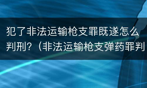 犯了非法运输枪支罪既遂怎么判刑?（非法运输枪支弹药罪判几年）