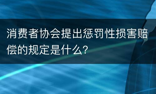 消费者协会提出惩罚性损害赔偿的规定是什么？