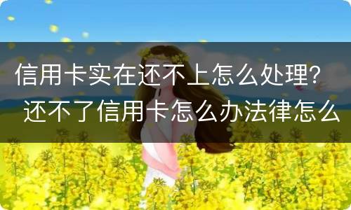 信用卡实在还不上怎么处理？ 还不了信用卡怎么办法律怎么处理