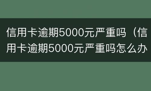 信用卡逾期5000元严重吗（信用卡逾期5000元严重吗怎么办）