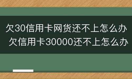 欠30信用卡网货还不上怎么办 欠信用卡30000还不上怎么办