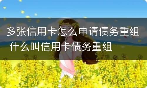 多张信用卡怎么申请债务重组 什么叫信用卡债务重组