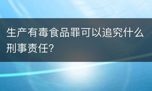 生产有毒食品罪可以追究什么刑事责任？