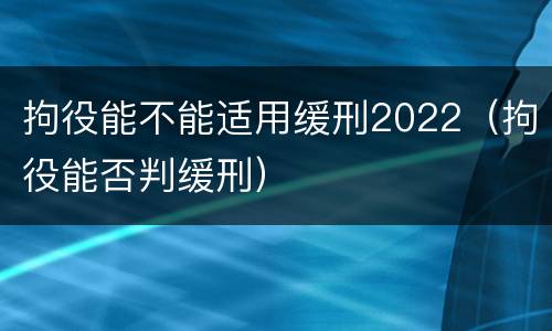 拘役能不能适用缓刑2022（拘役能否判缓刑）