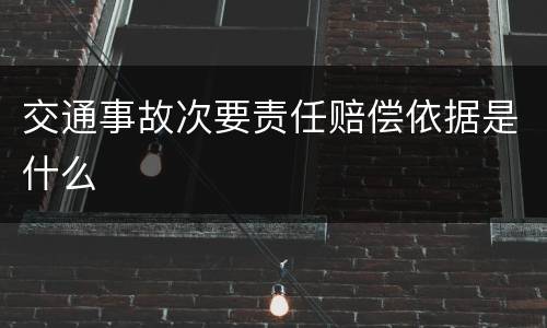 交通事故次要责任赔偿依据是什么
