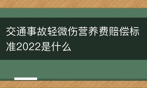 交通事故轻微伤营养费赔偿标准2022是什么