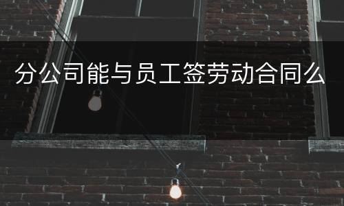 分公司能与员工签劳动合同么