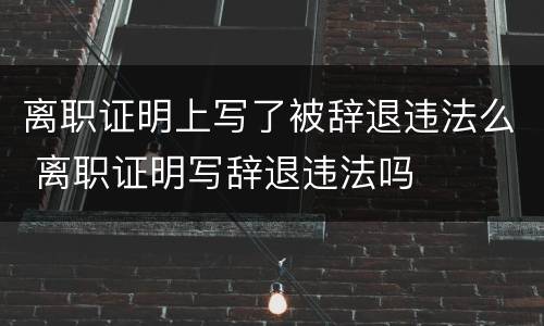离职证明上写了被辞退违法么 离职证明写辞退违法吗