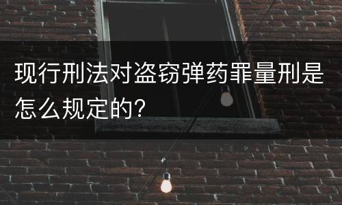 现行刑法对盗窃弹药罪量刑是怎么规定的?