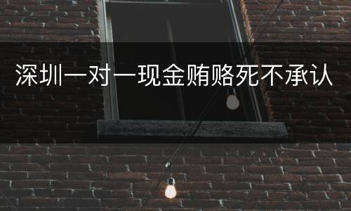 深圳一对一现金贿赂死不承认