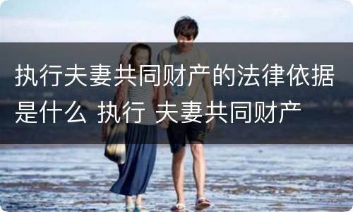 执行夫妻共同财产的法律依据是什么 执行 夫妻共同财产