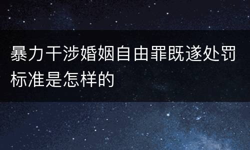 暴力干涉婚姻自由罪既遂处罚标准是怎样的