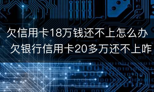 欠信用卡18万钱还不上怎么办 欠银行信用卡20多万还不上咋办