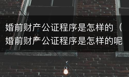 婚前财产公证程序是怎样的（婚前财产公证程序是怎样的呢）
