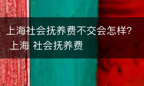 上海社会抚养费不交会怎样？ 上海 社会抚养费