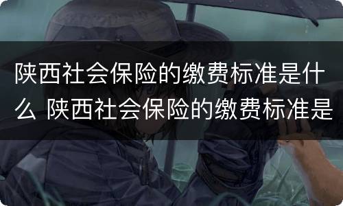 陕西社会保险的缴费标准是什么 陕西社会保险的缴费标准是什么啊