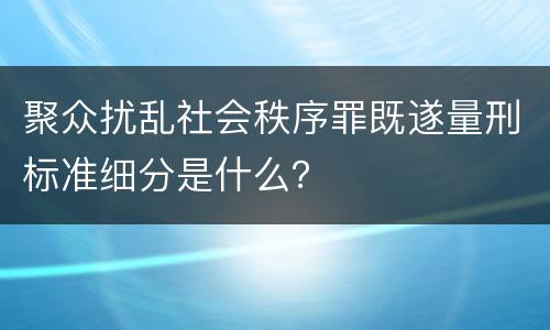 聚众扰乱社会秩序罪既遂量刑标准细分是什么？
