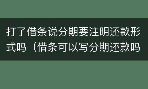 打了借条说分期要注明还款形式吗（借条可以写分期还款吗）