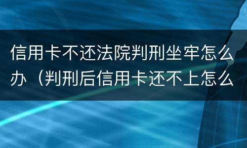 信用卡不还法院判刑坐牢怎么办（判刑后信用卡还不上怎么办会判刑吗）