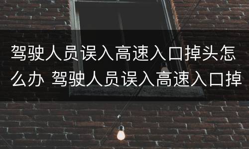 驾驶人员误入高速入口掉头怎么办 驾驶人员误入高速入口掉头怎么办理