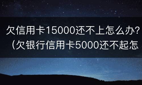 欠信用卡15000还不上怎么办？（欠银行信用卡5000还不起怎么办）