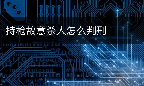 持枪故意杀人怎么判刑