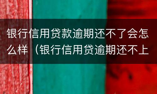 银行信用贷款逾期还不了会怎么样（银行信用贷逾期还不上怎么办）