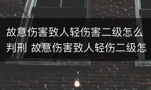 故意伤害致人轻伤害二级怎么判刑 故意伤害致人轻伤二级怎么量刑