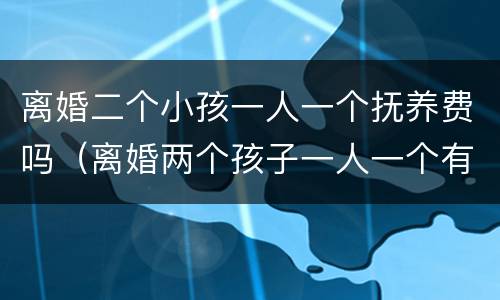 离婚二个小孩一人一个抚养费吗（离婚两个孩子一人一个有抚养费吗）